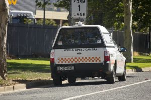 Mobile_Speed_Camera_fitted_to_a_Ford_FG_Falcon_Ute_parked_on_Hammond_Ave_in_East_Wagga